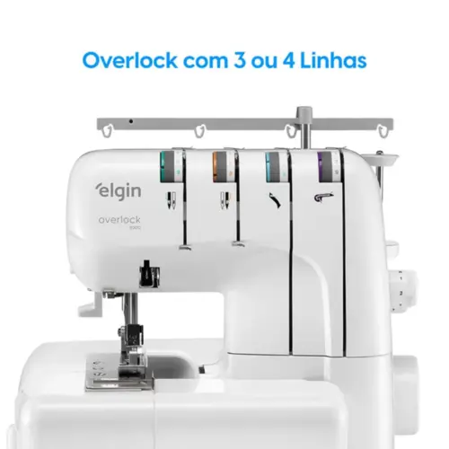 Máquina de Costura Elgin Portátil Overlock V2000 220V Branca