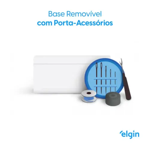 Máquina de Costura Elgin Portátil Overlock V2000 220V Branca