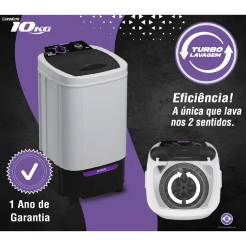 Lavadora Praxis 10Kg Branca 127V