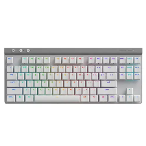 Teclado Mecânico Gamer Logitech Sem Fio G515 TKL LightSpeed Branco - 920-012535