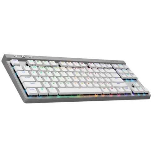 Teclado Mecânico Gamer Logitech Sem Fio G515 TKL LightSpeed Branco - 920-012535