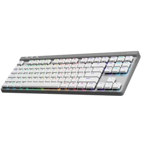 Teclado Mecânico Gamer Logitech Sem Fio G515 TKL LightSpeed Branco - 920-012535