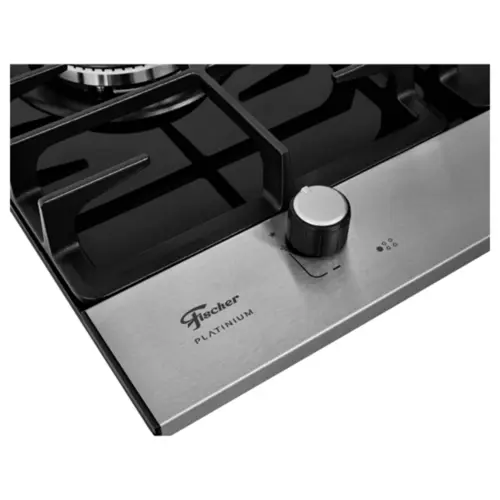 Cooktop 5 Bocas Fischer Platinium Vidro Temperado Gás Tripla Chama 5Q Preto Inox Bivolt - 33810-92122