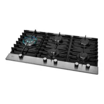 Cooktop 5 Bocas Fischer Platinium Vidro Temperado Gás Tripla Chama 5Q Preto Inox Bivolt - 33810-92122