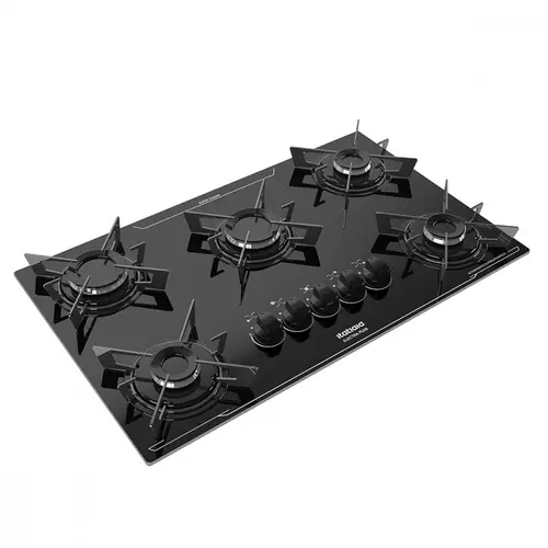 Cooktop 5 Bocas Itatiaia Electra Plus Vidro Temperado Gás 5Q Preto Bivolt - 3700000481