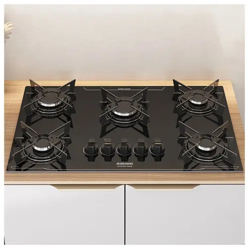 Cooktop 5 Bocas Itatiaia Electra Plus Vidro Temperado Gás 5Q Preto Bivolt - 3700000481