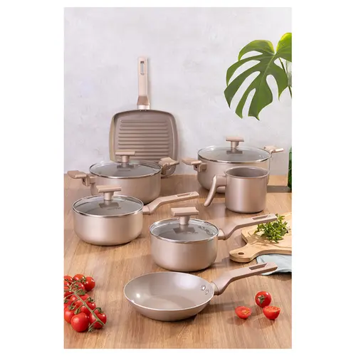 Jogo de Panelas Com 7 Peças Mimo Style Sartin Cook Champanhe - 8119 PS7JC