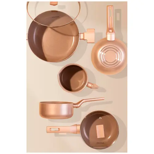 Jogo de Panelas Com 7 Peças Mimo Style Sartin Cook Champanhe - 8119 PS7JC
