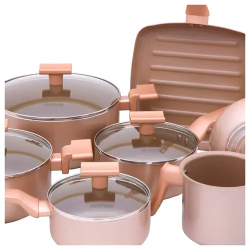 Jogo de Panelas Com 7 Peças Mimo Style Sartin Cook Champanhe - 8119 PS7JC