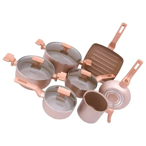 Jogo de Panelas Com 7 Peças Mimo Style Sartin Cook Champanhe - 8119 PS7JC