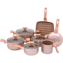 Jogo de Panelas Com 7 Peças Mimo Style Sartin Cook Champanhe - 8119 PS7JC