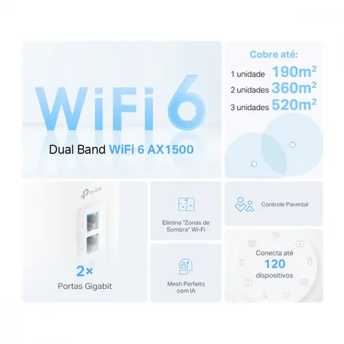 TP-Link Deco X10 (1-Pack )(BR) Roteador Mesh AX1500 Sistema Wi-Fi 6 em Toda Casa