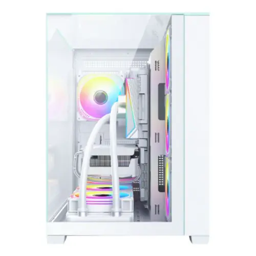 Gabinete Gamer Aquario CG-W1FD Mega Shark Branco Micro ATX s/ fan p/cooler 360 CGW1FDRH002CB0X