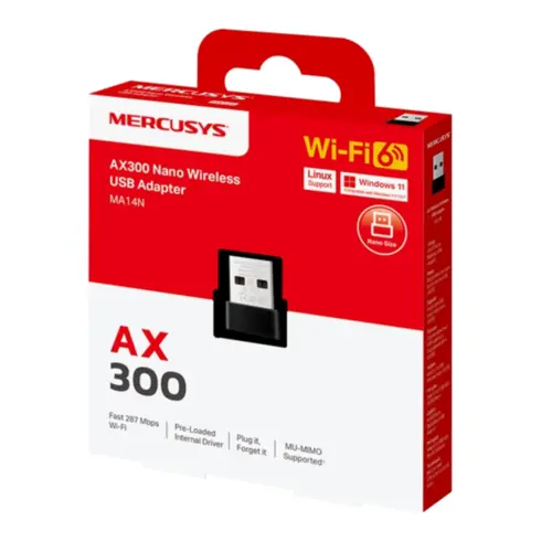Adaptador Mercusys MA14N(EU) Nano AX300 Wireless USB