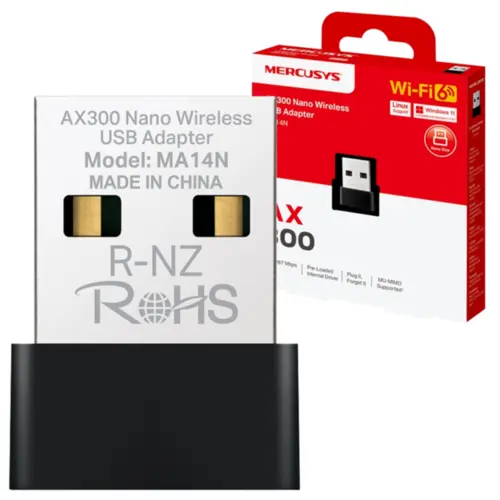 Adaptador Mercusys MA14N(EU) Nano AX300 Wireless USB
