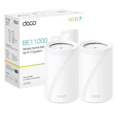 TP-Link DECO BE65 (2-Pack)(US) Roteador Mesh Wi-Fi 7 2.5G BE11000 Tri-Band
