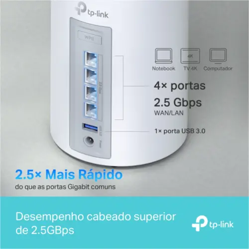 TP-Link DECO BE65 (2-Pack)(US) Roteador Mesh Wi-Fi 7 2.5G BE11000 Tri-Band