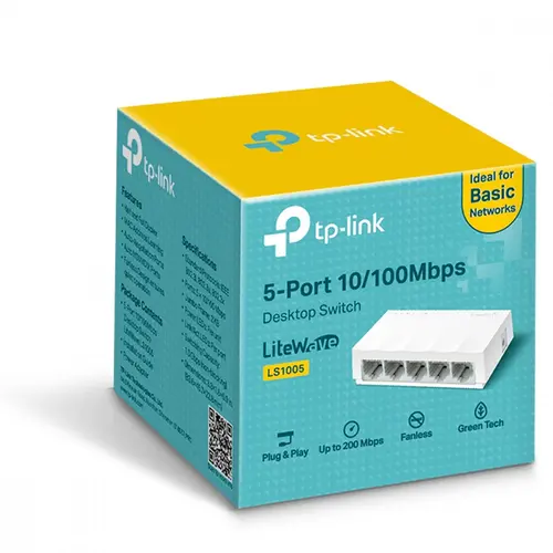 Switch de Mesa TP-Link LS1005 5 portas 10/100Mbps Branco