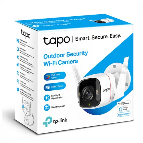Câmera de Segurança TP-Link TAPO C320WS Smart 2K QHD Colorida IP66 Wi-Fi Alexa, Google Assistant
