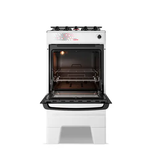 Fogão 4 Bocas Esmaltec Ideal Master Limpa Fácil Branco Inox Bivolt - T4ITB