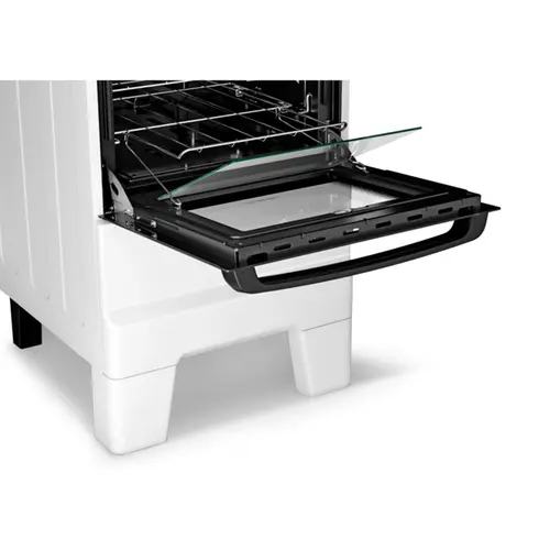 Fogão 4 Bocas Esmaltec Ideal Master Limpa Fácil Branco Inox Bivolt - T4ITB