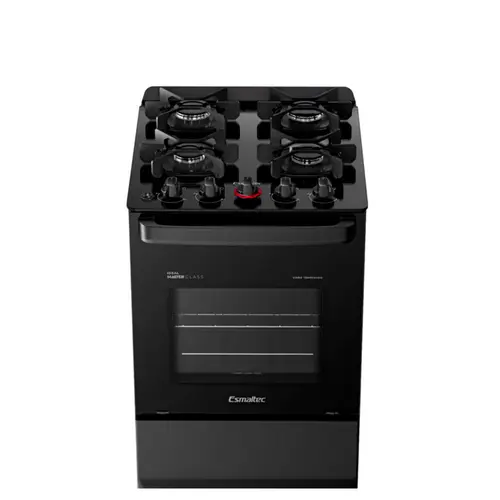 Fogão 4 Bocas Esmaltec Ideal Master Glass Limpa Fácil Preto Bivolt - T4VFP