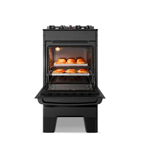 Fogão 4 Bocas Esmaltec Ideal Master Glass Limpa Fácil Preto Bivolt - T4VFP