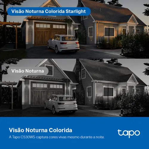 Câmera De Segurança Smart Tapo 3K 5MP Noturna Colorida 360 Wi-Fi IP66 - C530WS