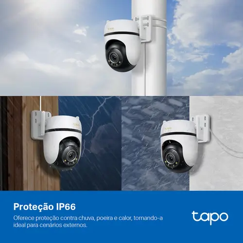 Câmera De Segurança Smart Tapo 3K 5MP Noturna Colorida 360 Wi-Fi IP66 - C530WS