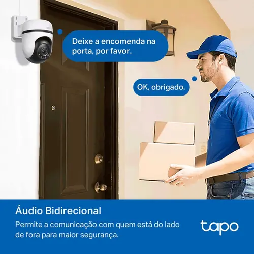 Câmera De Segurança Smart Tapo 3K 5MP Noturna Colorida 360 Wi-Fi IP66 - C530WS