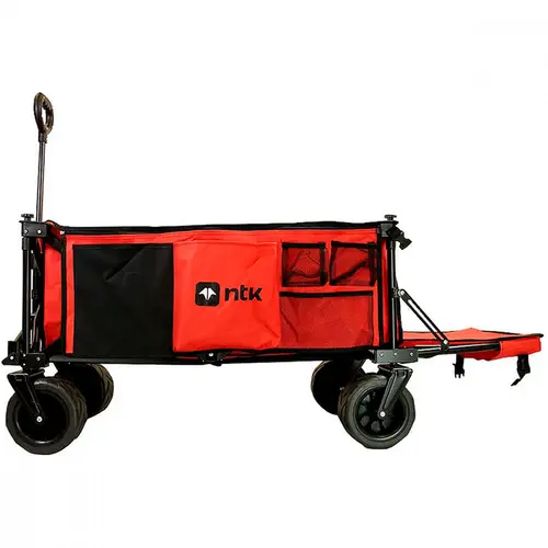 Carrinho Dobrável Transport Nautika Aço 80kg Com Bolsos Vermelho - 303204