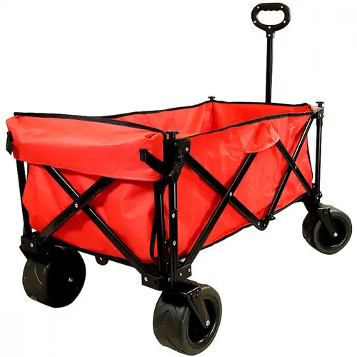 Carrinho Dobrável Transport Nautika Aço 80kg Com Bolsos Vermelho - 303204