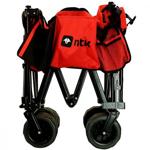 Carrinho Dobrável Transport Nautika Aço 80kg Com Bolsos Vermelho - 303204