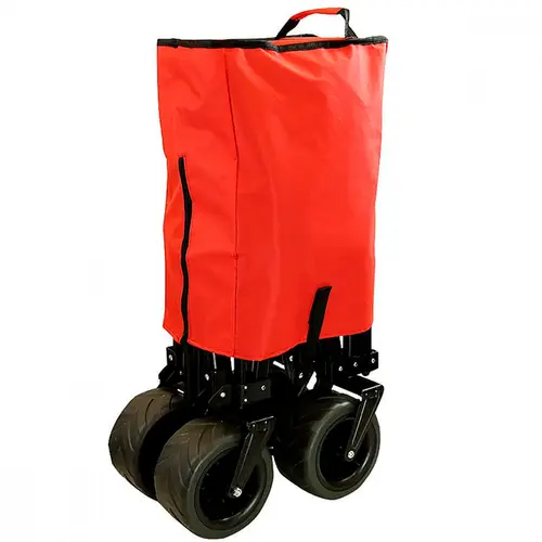 Carrinho Dobrável Transport Nautika Aço 80kg Com Bolsos Vermelho - 303204