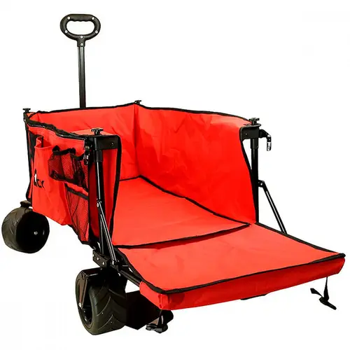 Carrinho Dobrável Transport Nautika Aço 80kg Com Bolsos Vermelho - 303204