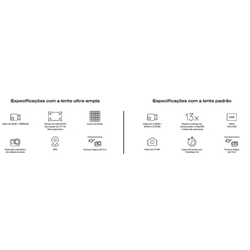 Câmera GoPro HERO 13 5,3K HLG HDR IPX7 Ultra Wide Edition Preto - CHDRB-133-RW