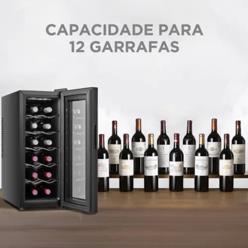 Adega Climatizada Midea De Vinho 12 Garrafas com Painel Touch Bivolt - MDRW066FGGGL3