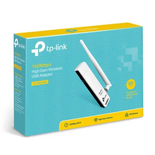 Adaptador TP-Link TL-WN722N Wireless USB de Alto Ganho 150Mbps