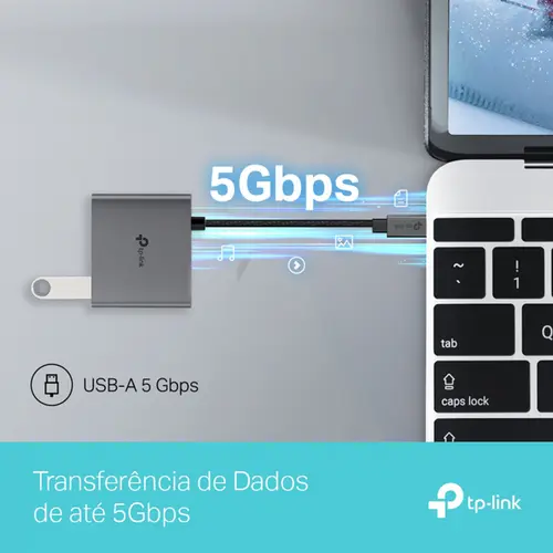 Hub USB TP-Link UH3020C 3 em 1 Tipo C 3.0 4K Alumínio, HDMI 60Hz, USB 3.0 de até 5Gbps e USB C 100W