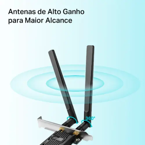 Adaptador TP-Link Archer TX20E AX1800 PCIe Wi-Fi 6 Bluetooth 5.2