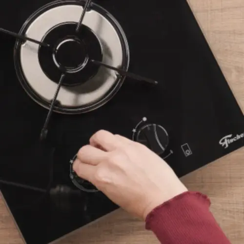 Cooktop 2 Bocas Fischer Vidro Temperado Gás Preto Bivolt - 7726