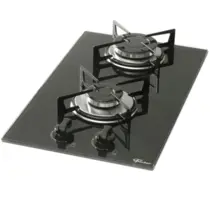 Cooktop 2 Bocas Fischer Vidro Temperado Gás Preto Bivolt - 7726