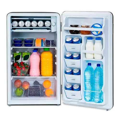 Frigobar Midea 95L Retrô Gela Rápido Prateleiras de Vidro 220V Preto - MRV10P2