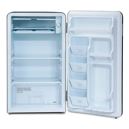 Frigobar Midea 95L Retrô Gela Rápido Prateleiras de Vidro 127V Preto - MRV10P1