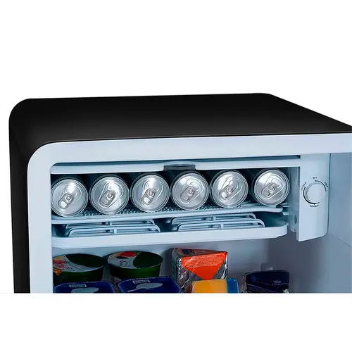 Frigobar Midea 95L Retrô Gela Rápido Prateleiras de Vidro 127V Preto - MRV10P1