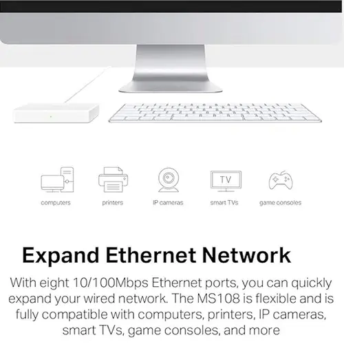 Switch de Mesa TP-Link MS108 8 portas 10/100Mbps
