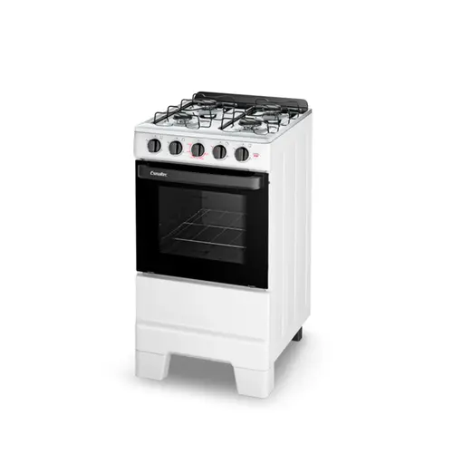 Fogão 4 Bocas Esmaltec Ideal Pop Limpa Fácil Branco Inox Bivolt - F4ISB