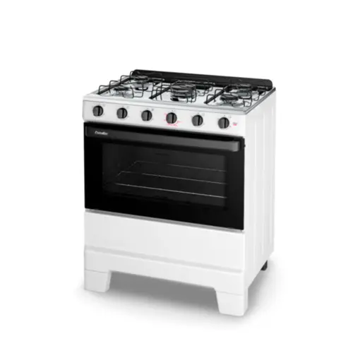 Fogão 5 Bocas Esmaltec Ideal Pop Super Chama Limpa Fácil Branco Inox Bivolt - F5ISB