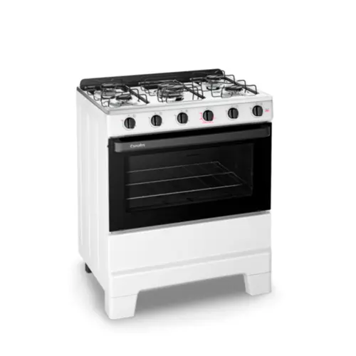 Fogão 5 Bocas Esmaltec Ideal Pop Super Chama Limpa Fácil Branco Inox Bivolt - F5ISB