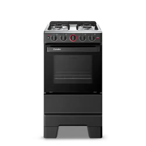 Fogão 4 Bocas Esmaltec Ideal Super Limpa Fácil Preto Inox Bivolt - F4IAP